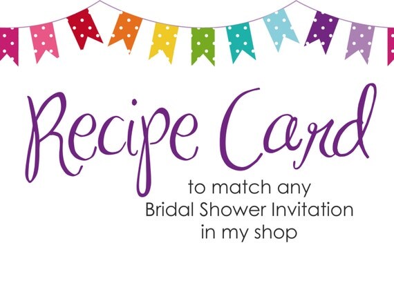 Recipe Card to Match Bridal Shower Invitation Il_570xn