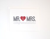 Wedding Card - Mr. & Mrs. Congratulations Card - Engagement Card