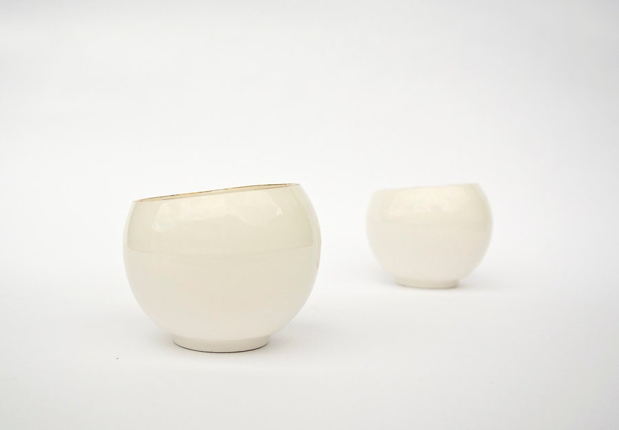 Porcelain Espresso Cup-  Set of Two Elegant and Delicate Handmade Cups