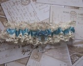 Key to my Heart - vintage style wedding bridal garter - customisable.
