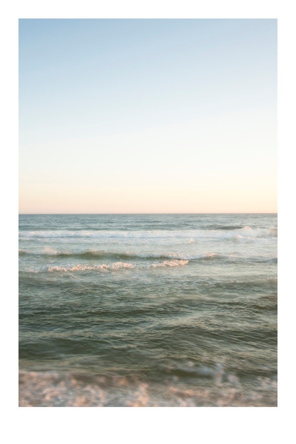Sea photography, Florida beach fine art photograph, sunset on the Emerald Coast, serene green seaside home decor, artwork gift. 12x8 photo