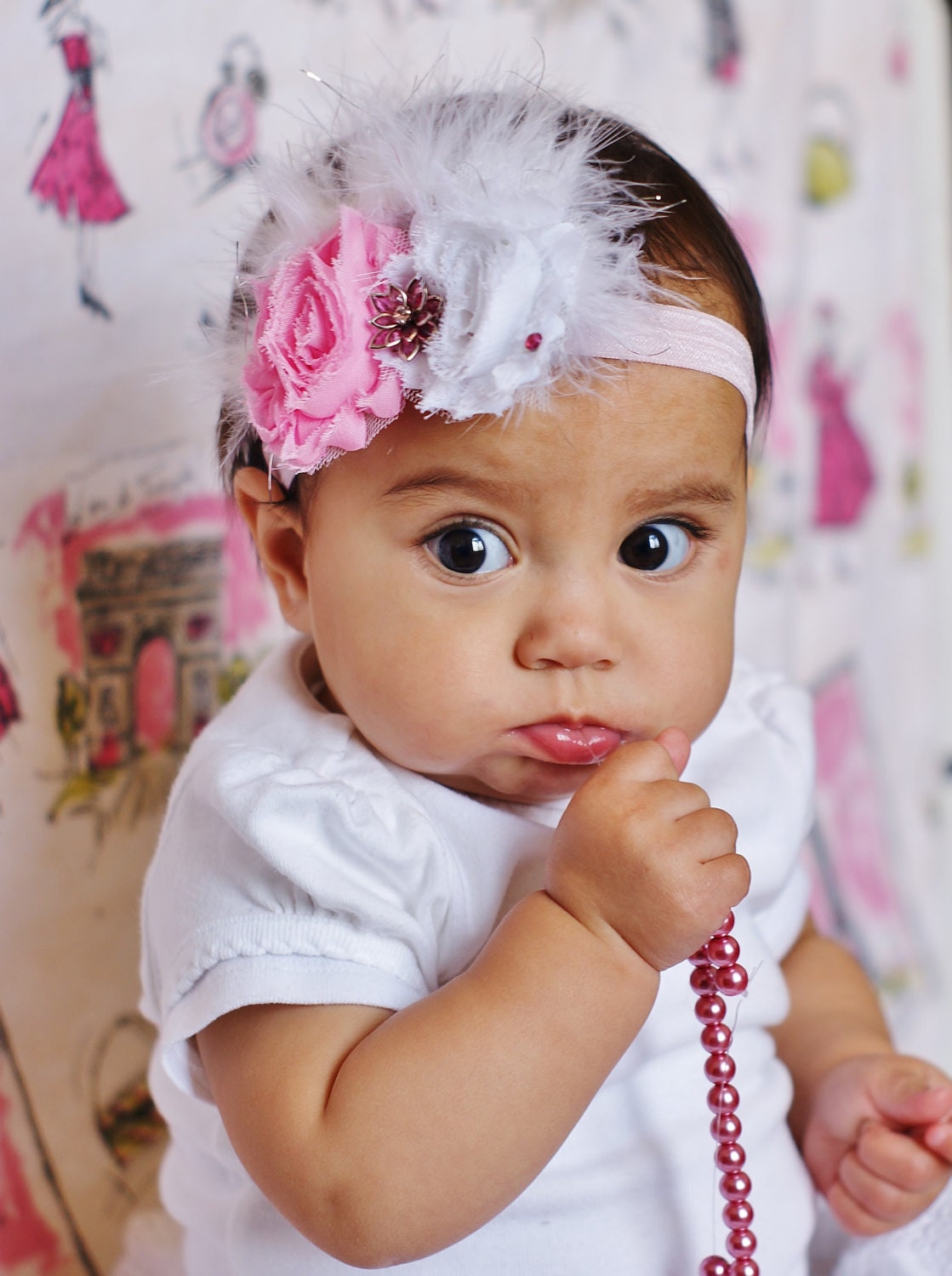 pink baby headband/ newborn headband/ baby hair bow/ hairbow/ baby bow/ infnt headband/ toddler hairbow/ hair bow/ headband/ photo prop