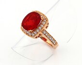 2.56cts Ultra Rare Fine Quality Lustrous Mexican Fire Opal Solid 14k Rose  Gold Gemstone Ring Gem643 w2.56