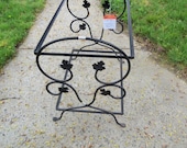 Wrought Iron Table 1940's 2 Tiers Glass shelves