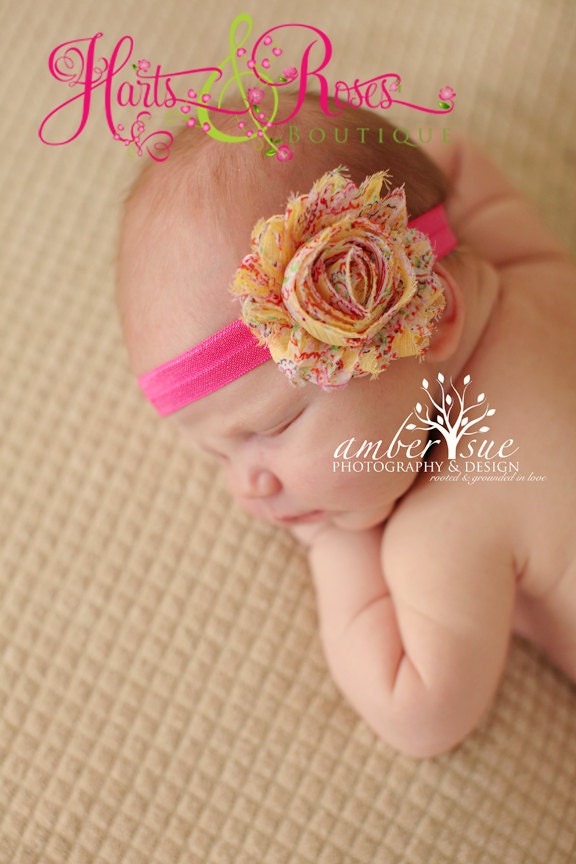 Ready 2 Ship-15% off Ur order.Baby Girl Headbands.Baby Girl Headband.Baby Headband..Pink Headband..Newborn Headband.Easter Shabby Chic Bow