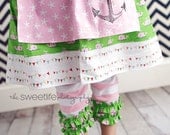 Shore Thing Ruffle Capris in Custom Sizes 12m-6yrs