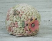 Garden Party Handspun Merino Newborn Hat, Ready-to-Ship photography prop