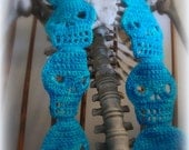 Turquoise Hand Dyed Skull Scarf