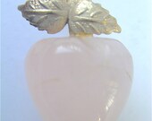 Vintage Rose Quartz Pendant Apple Pendant Pink Quartz Pendant Apple Rose Quartz Pendant Pink Quartz Apple Pink Quartz Pale Pink Apple Pendan