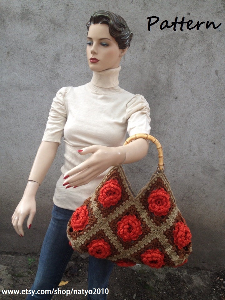 INSTANT DOWNLOAD Crochet Coral Tote Bag - Pdf Pattern