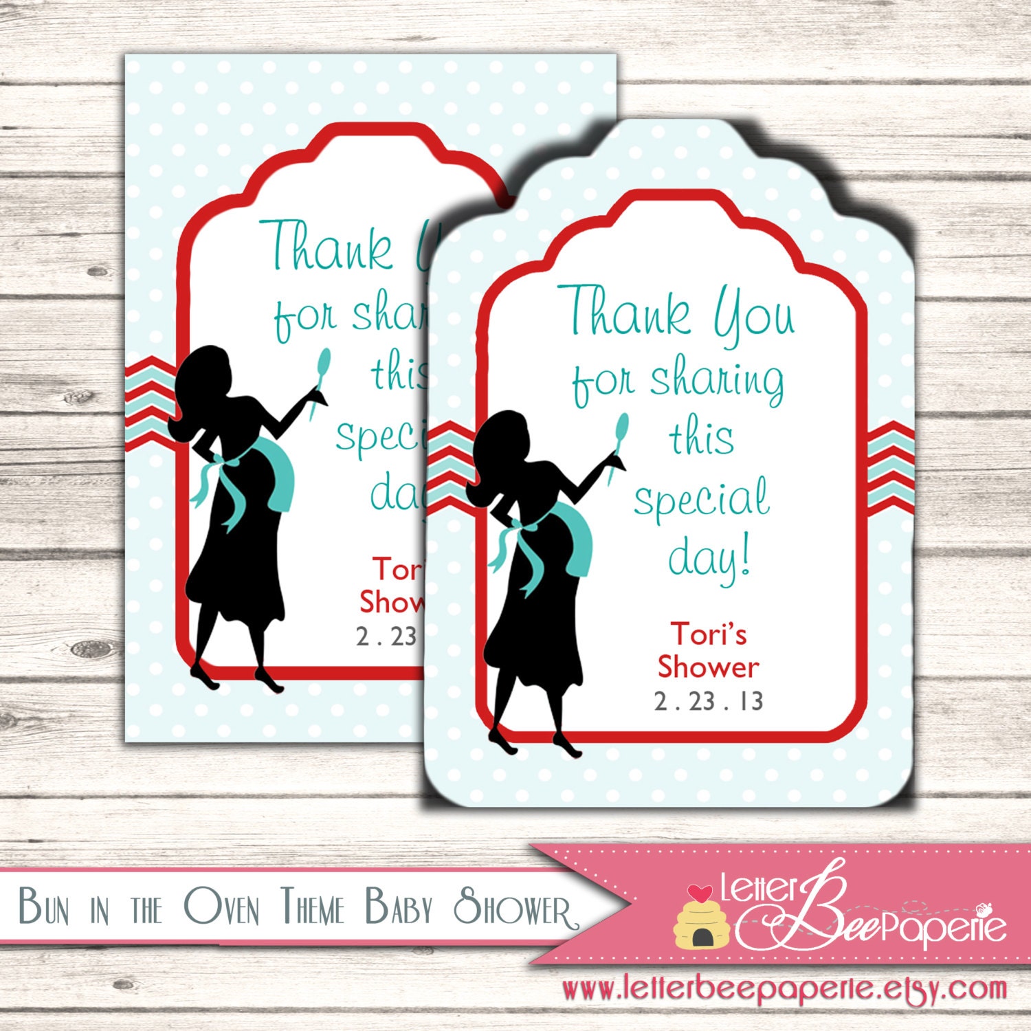Bun in the Oven Custom Baby Shower Favor Tag - Great for Boy, Girl or Gender Neutral - DIY Printable File Il_170x135