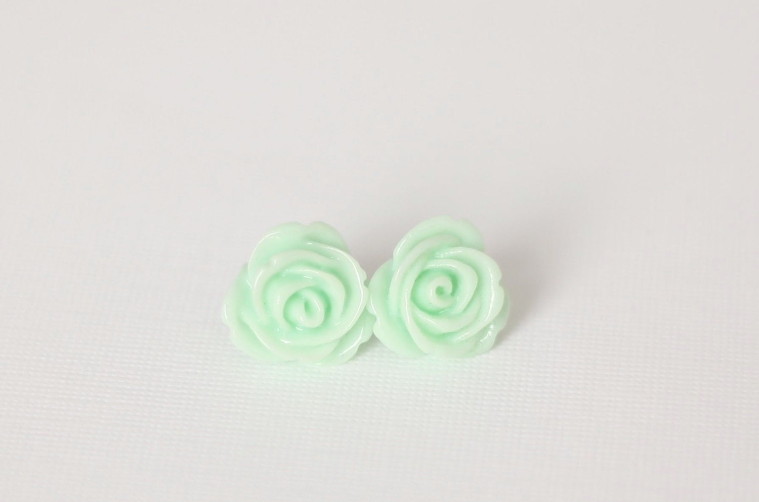 Mint Green Vintage Rose Earrings - Mint Earrings - Seafoam Earrings - Seafoam Rose Earrings - Bridesmaid Earrings - Flowergirl Earrings