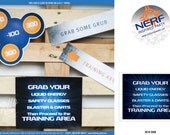 Nerf Sign 8x10 - Printable Birthday Party Decorations - Blue Orange
