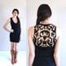 vtg 80s black CROCHET open back BANDAGE DRESS mini Small bodycon tight cut out lbd