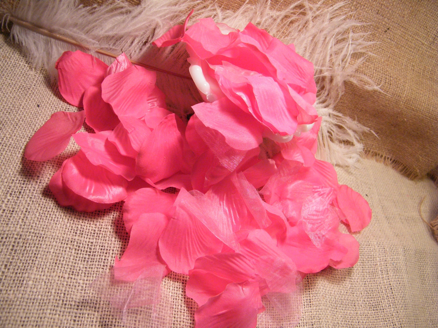 100 Rose Petals - Hot Pink Fuchsia-Artificial Rose Petals-Silk -Wedding Decorations-Large 2 inch -Romantic-Bridal Shower Decor -Altered Art