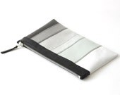 Genuine Leather Multicolor Clutch, black multicolor, zip clutch, leather purse, cosmetic bag, smartphone case