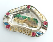 Souvenir Ashtray Virginia Skyline Caverns Entrance Lodge Painted Metal Made in Japan
