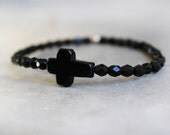 Black Onyx Cross Bracelet