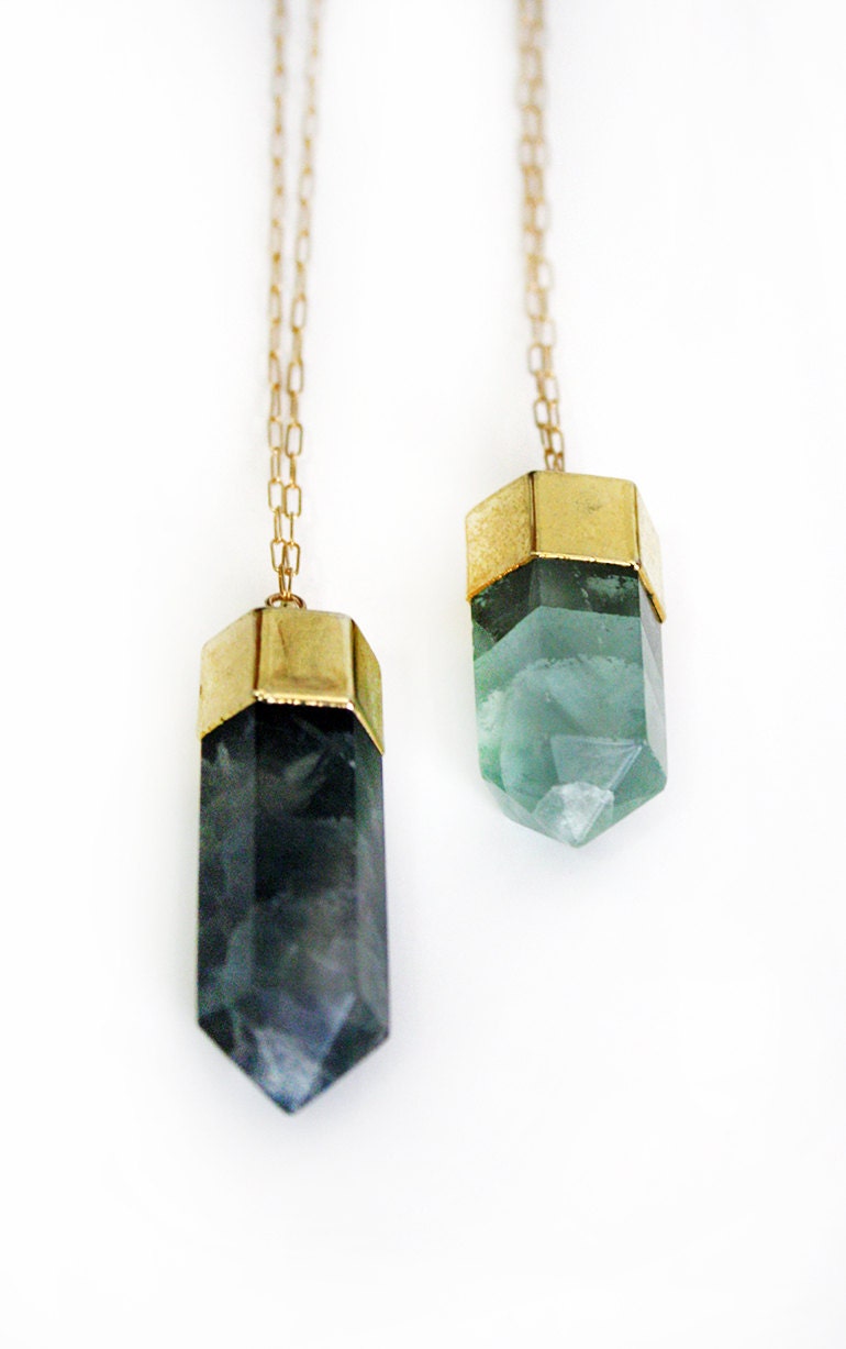 FLOURITE crystal point necklace - LIMITED EDITION - ooak