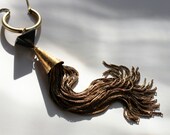 Second Anniversary Hematite Mega Tassel Necklace