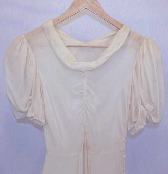 1930s Sheer Bias Cut Wedding Gown