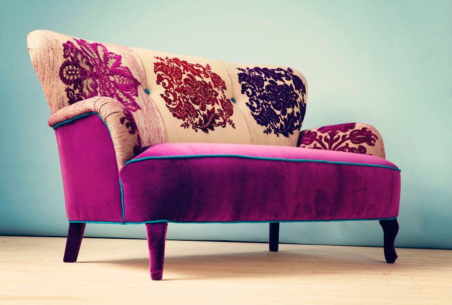 Patchwork sofa with Damask fabrics - namedesignstudio