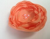 Orange Flower Clip and Flower Brooch, Beaded Flower Clip