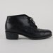 Vintage Black Faux Leather Lace Up Ankle Boots / Size US 7 EU 37