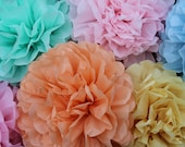9 tissue Pom Poms - Pick your colors- wedding decorations/ photography prop/ holiday party decorations/ Thanksgiving table setting