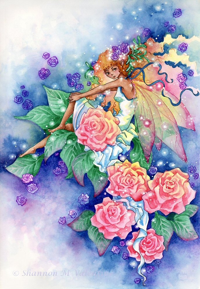 Fairy Art Print 5x7 Fantasy Faerie Print "Sweet Flora"