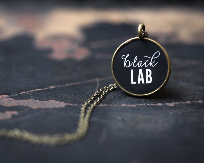 Black Lab Pendant - Dog Necklace- Glossy Resin Charm - Dog necklace