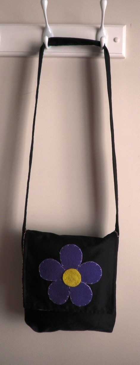 Violet Purple Flower Mini-Messenger Bag