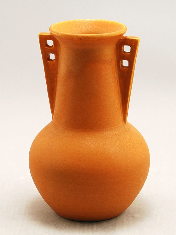 Product Development - Hubbard Cabinet Vase in Clementine - by Door Pottery - Mid Century Modern- Handmade Art Pottery