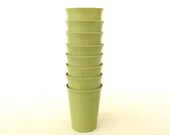 Small Plastic Cups Tumblers 6 oz Avocado Green 1970s Kitchen