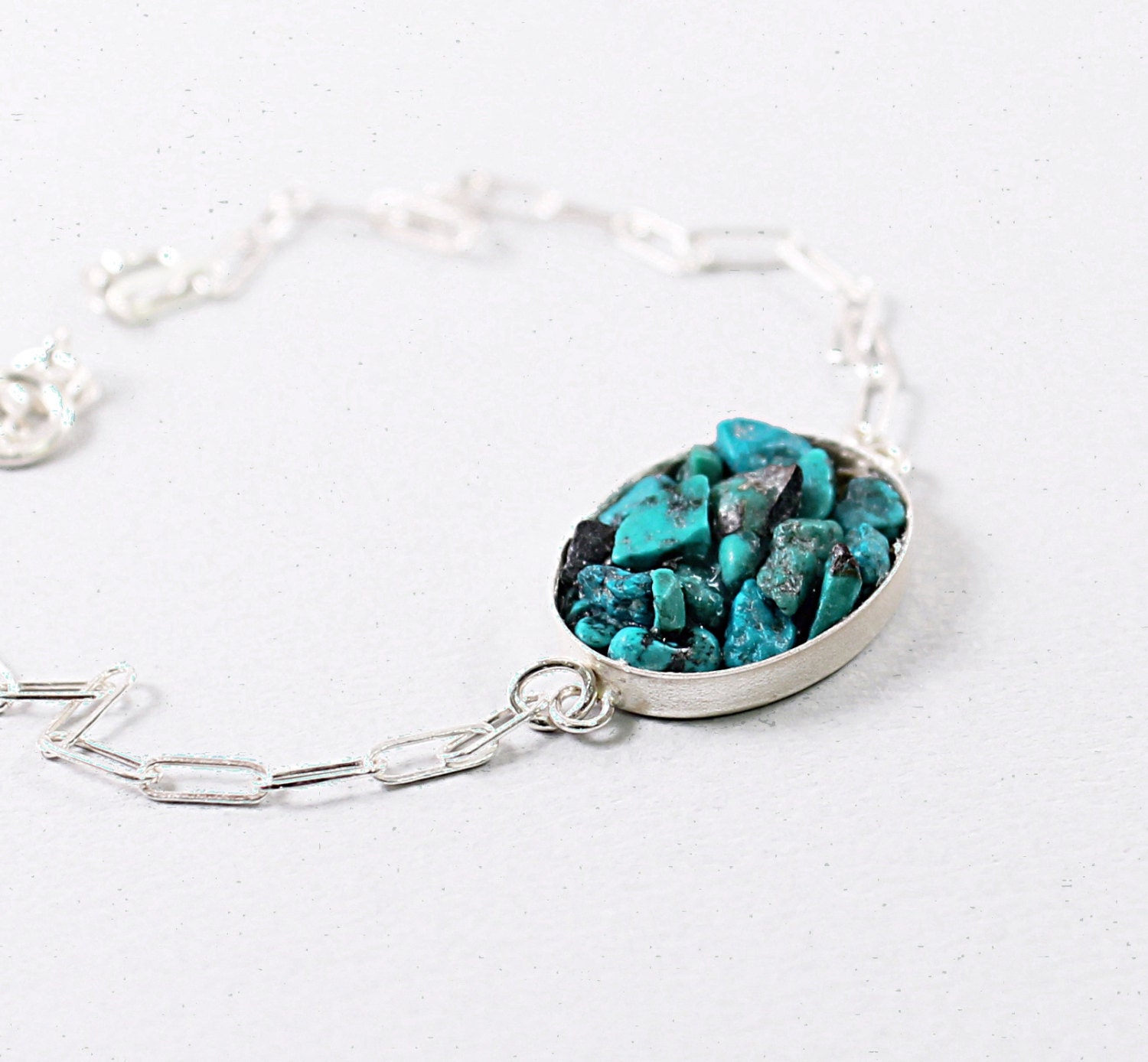 Sterling silver turquoise bracelet blue jewelry