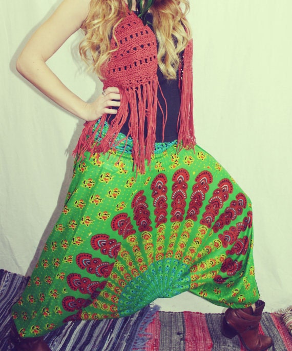 Handmade Harem Pants, Gypsy Pants, Romper, Maternity, Chakra, Aladdin, Baggy, Genie, Boho, Hippie,Yoga