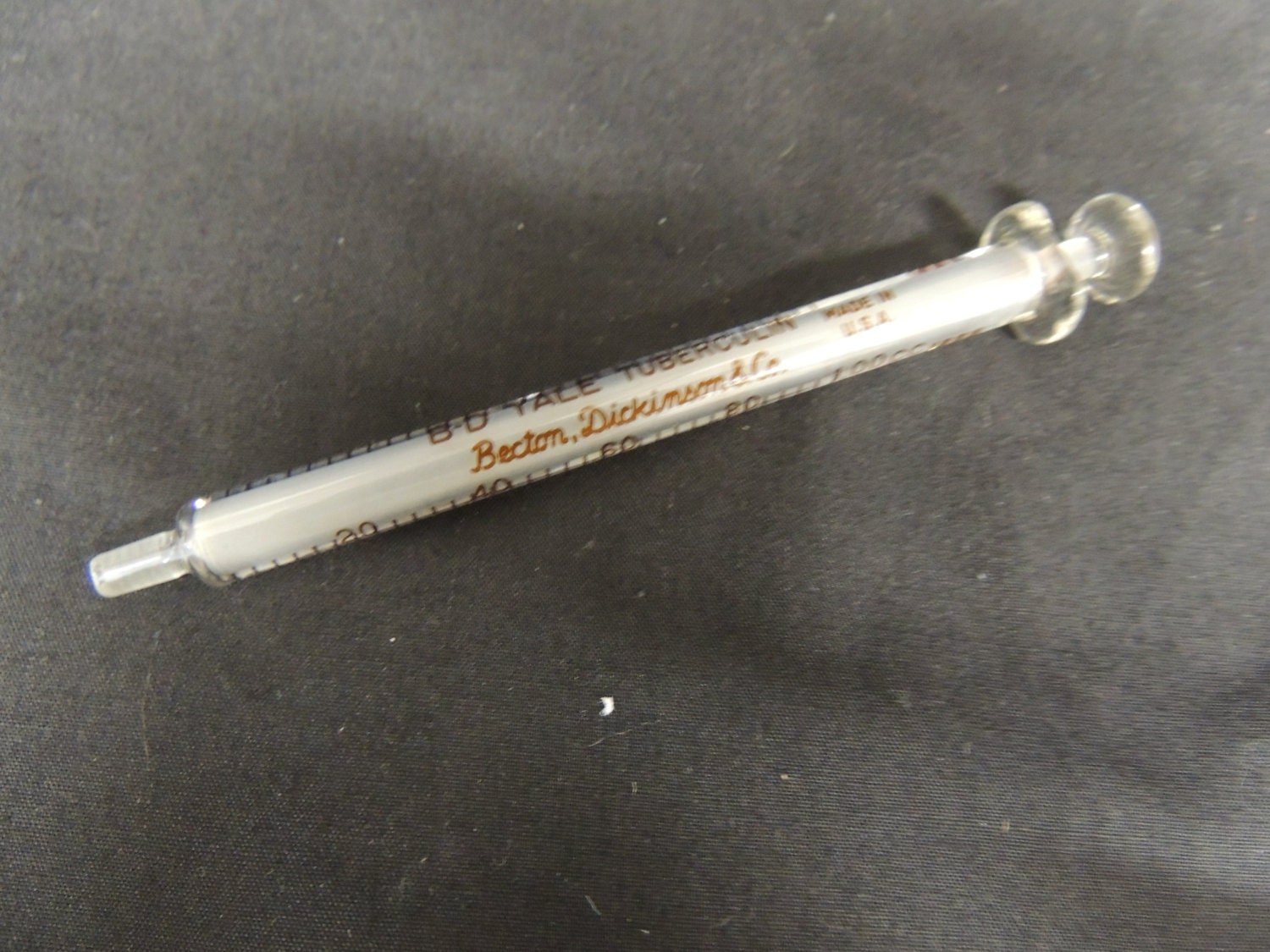 Antique Mid 1900's Glass Syringe Hypodermic Needle by TimeWarpLLC