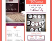 Kitchen Bridal Shower Culinary Caboodle Party Printables FULL Collection