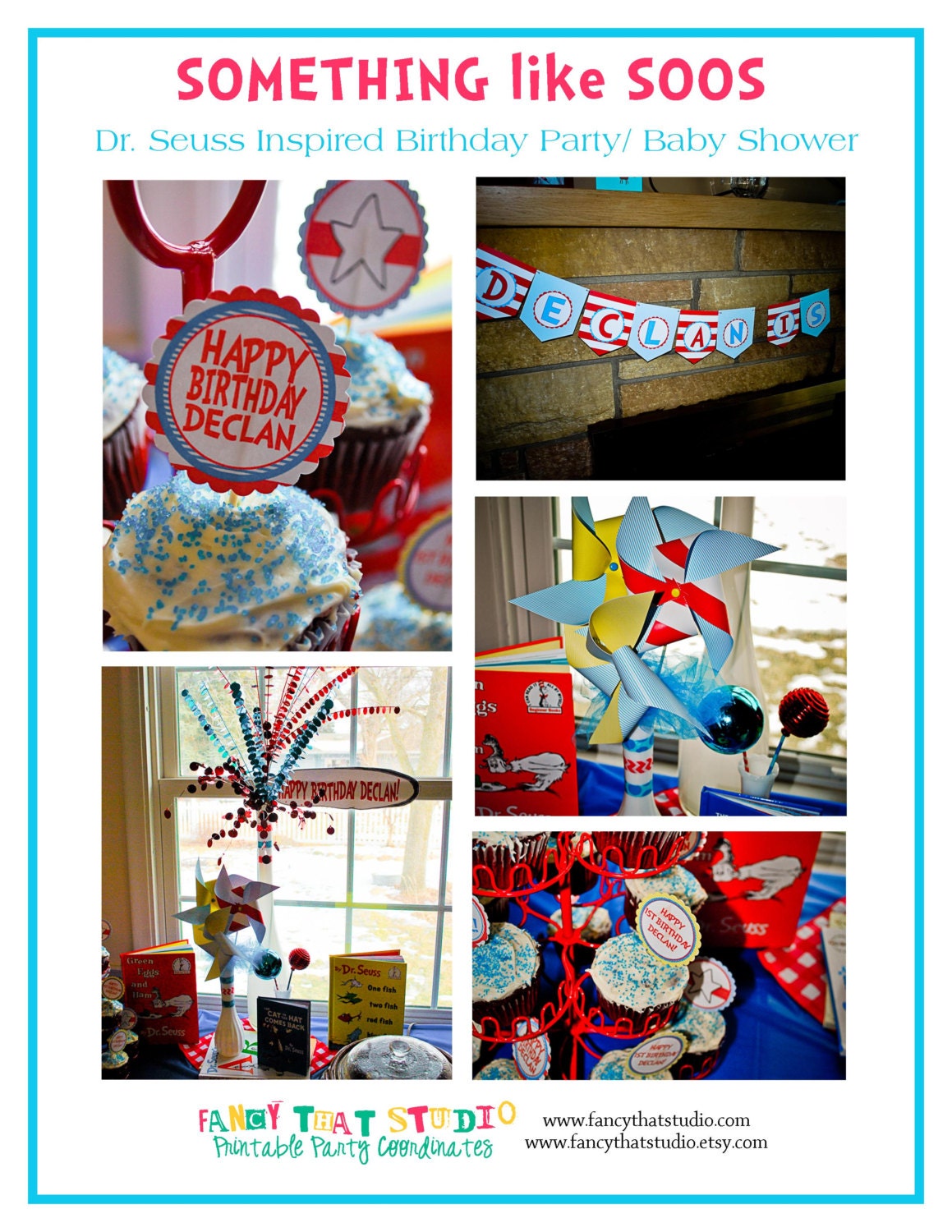 Dr Seuss Inspired Birthday Something Like Soos Party Printables FULL Collection