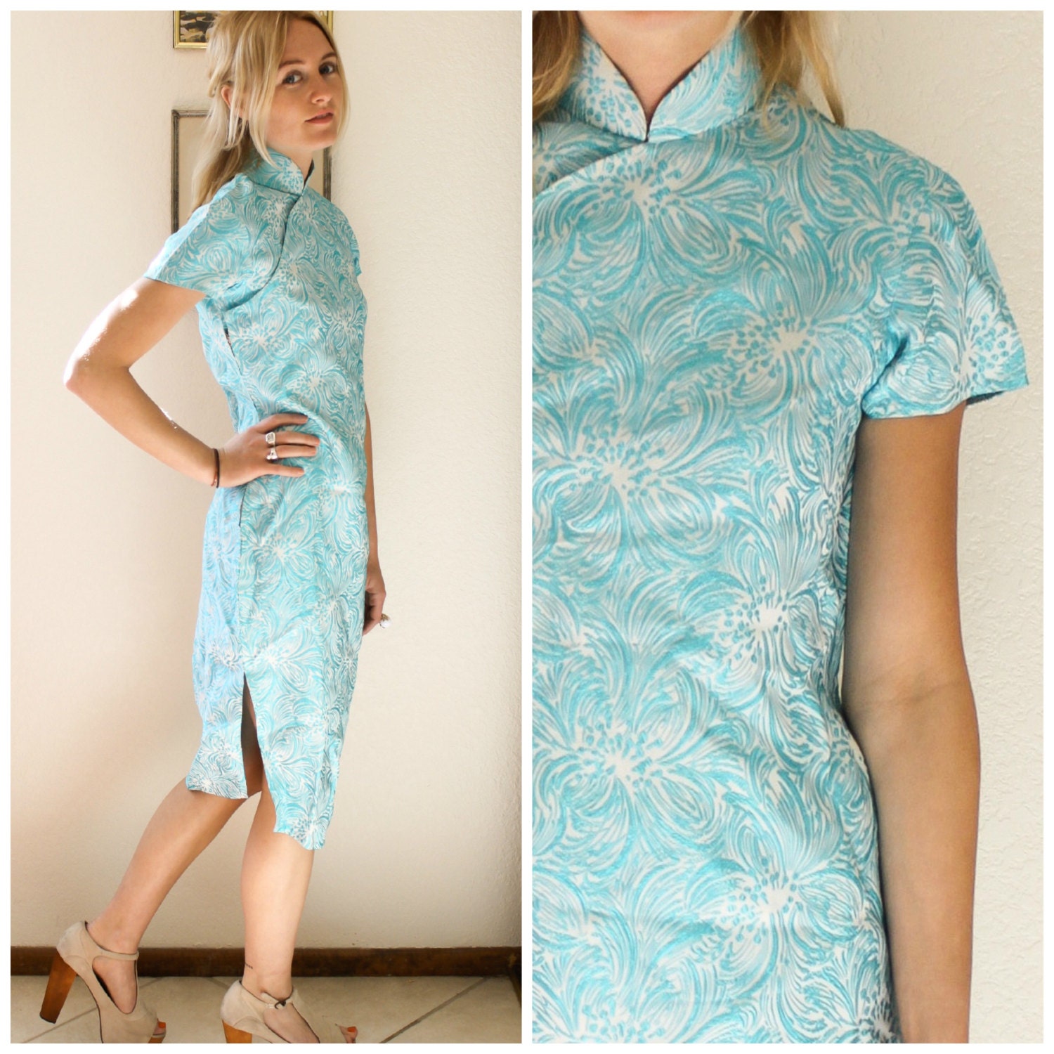 Vintage 70's Oriental Dress XS/S