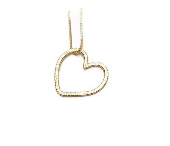 Sterling Silver Hammered Heart Pendant Love Necklace Jewelry