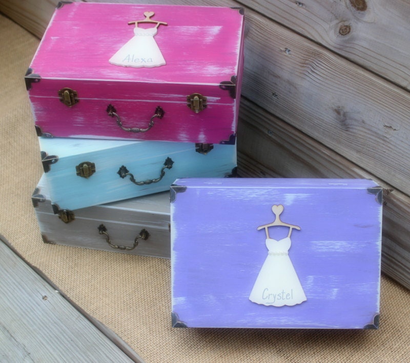 Bridesmaid Gift Will you be my Maid of Honor Memory Keepsake Box Love Letter  Rustic Wedding Decor Custom (You Pick Color)