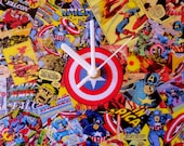Classic Captain America 20x20cm Square Clock - Handmade, Unique and Original