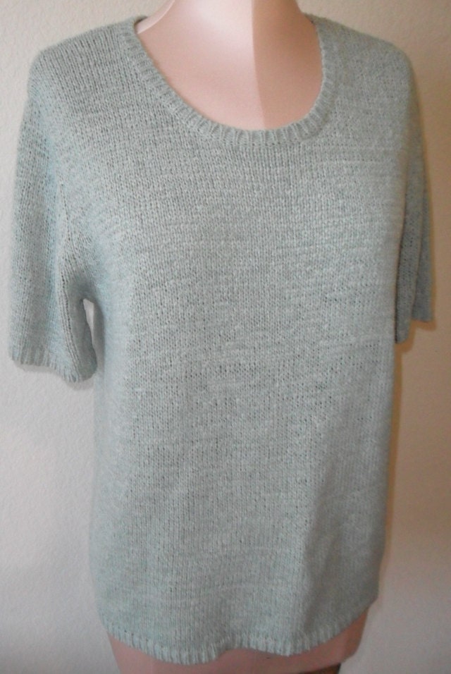 Vintage Sweater Short Sleeve Koret Sage Green Medium