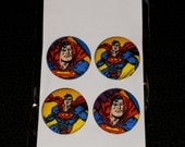 Superman - Fabric Covered Button Magnets - Large 1 1/8" - Dorm Room - Office - Classroom - Room Decor