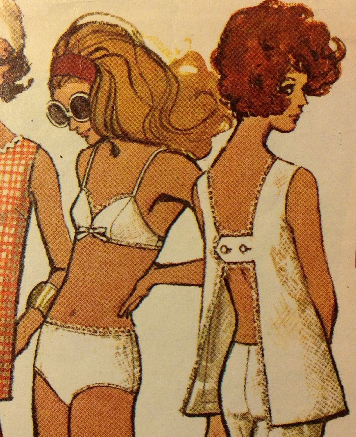Simplicity 8153 BIKINI Bathing suit Top Hip Hugger 2 piece swimsuit vintage sewing pattern Size 14 Bust 36 Retro 60s 1960s Sixties