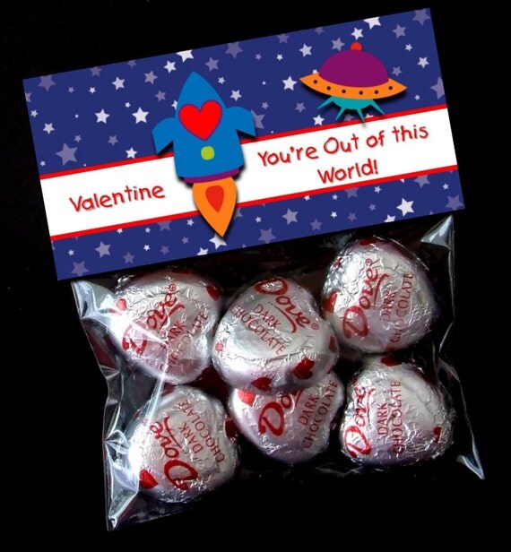 INSTANT DOWNLOAD - Printable Valentine Treat Bag Toppers - You're Out of this World Valentine Il_570xn