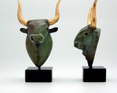 Big Bronze Minotaur Verdigris Greek Minoan Sculpture, Greek Mythologie