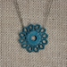 Kachin Necklace (Tatted Flower in Teal and Bronze, by Christine)
