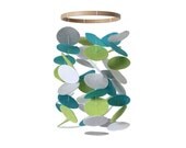 Circle Baby Mobile - Blue Green Gray - Modern Kids Mobile - Baby Crib Mobile